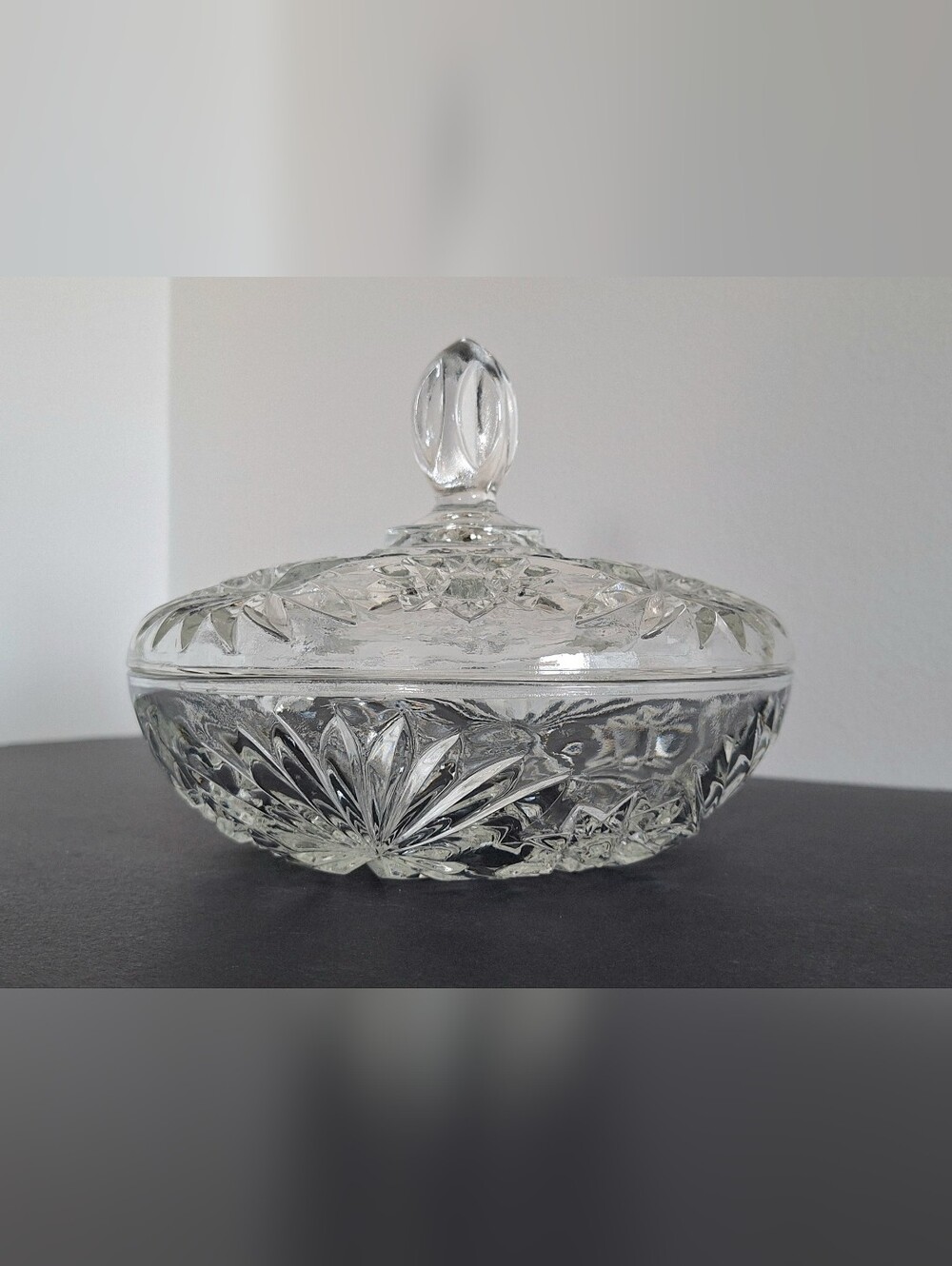 Pressed glass candy dish EAPC